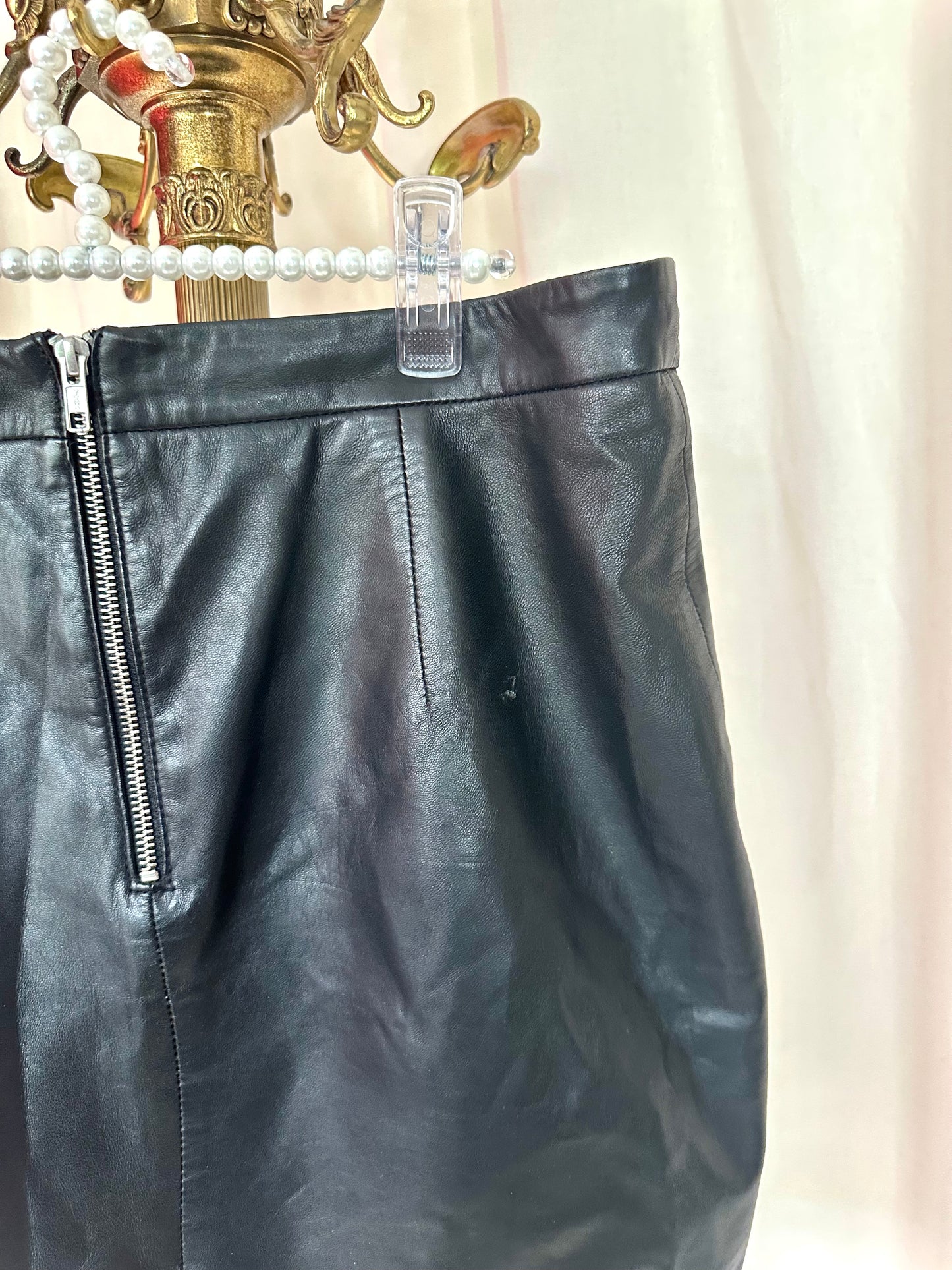 Rok Second Female leer zwart maat L