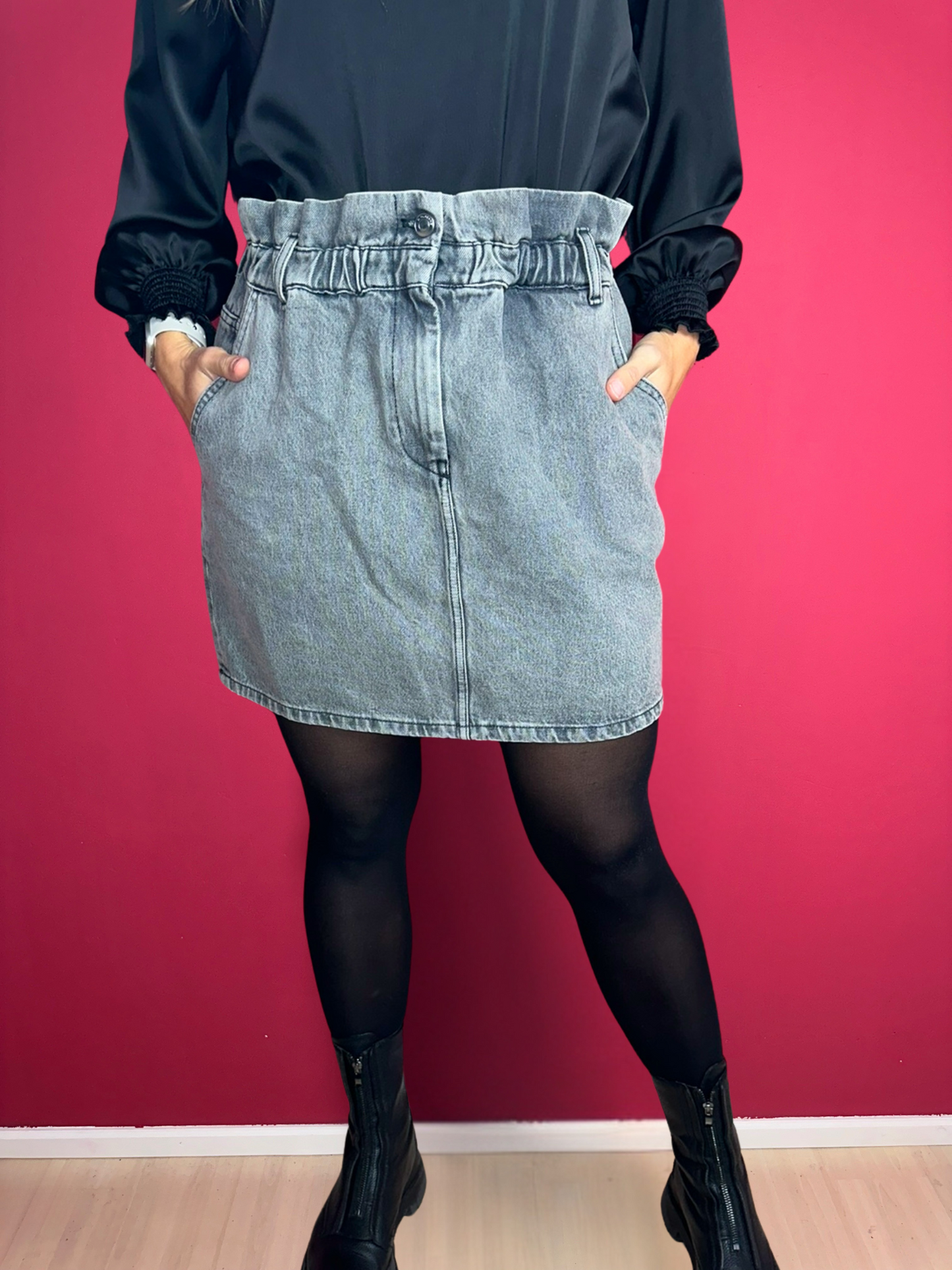Jupe IRO jeans gris