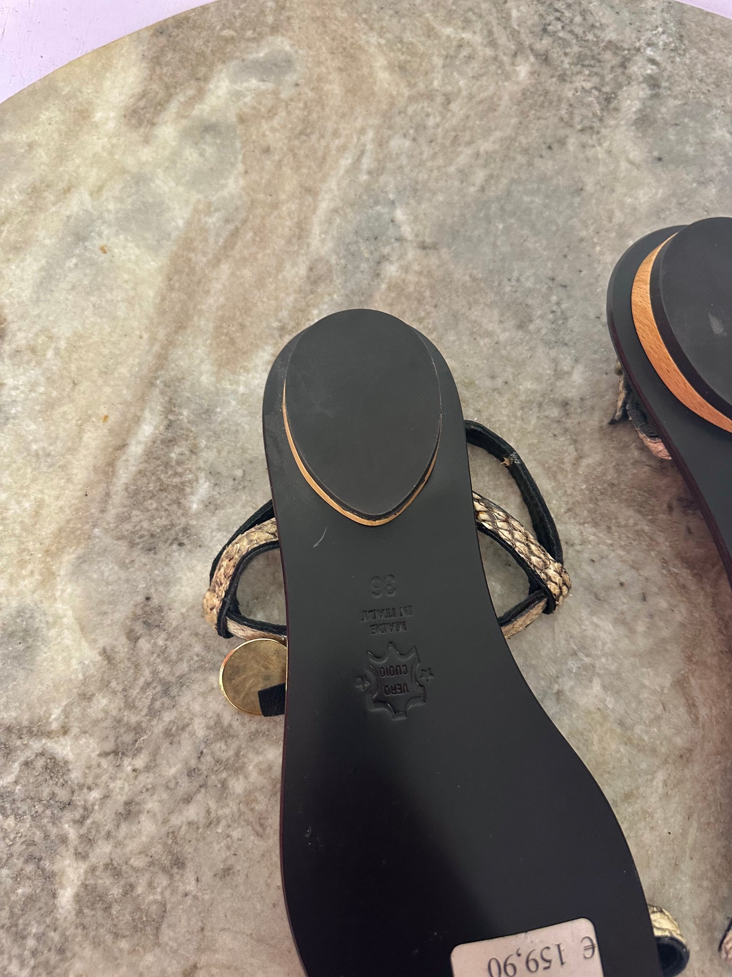 Sandalen Calexis zwart slangenprint maat 36