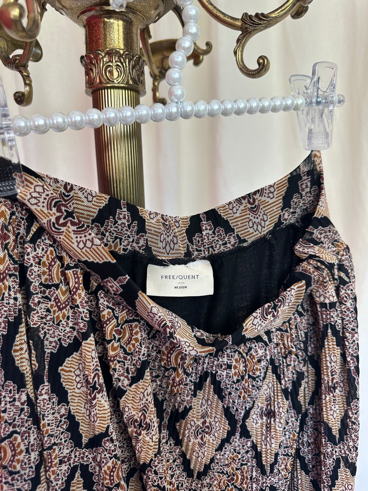 Set (Top+Rok) Freequent print bruin maat M