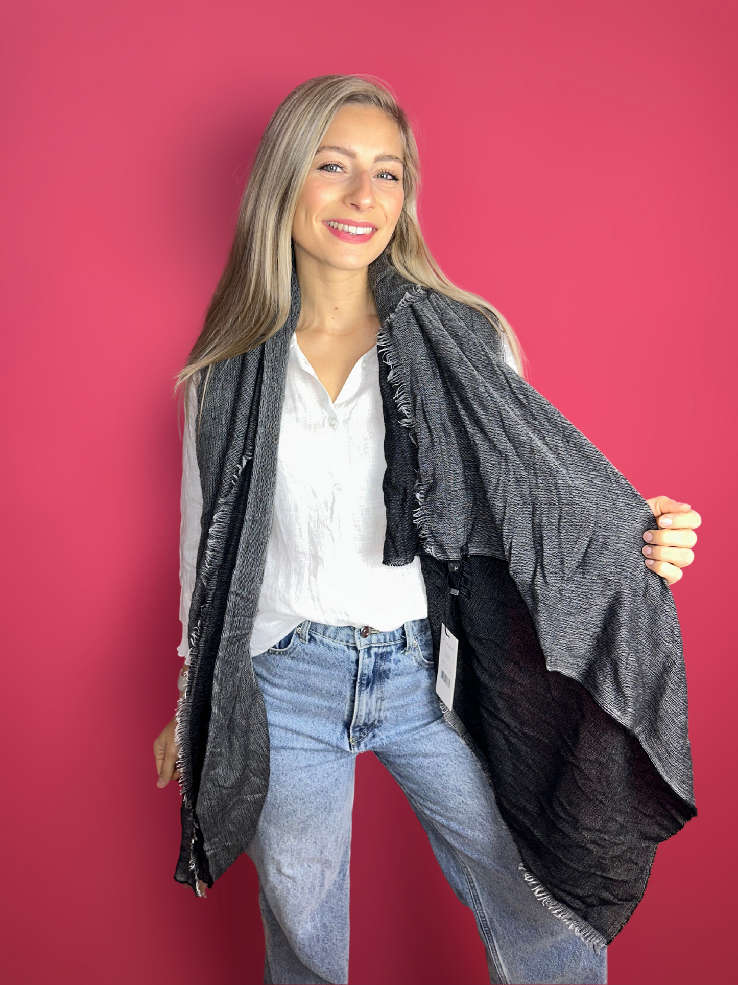 Ensemble écharpe gris/noir