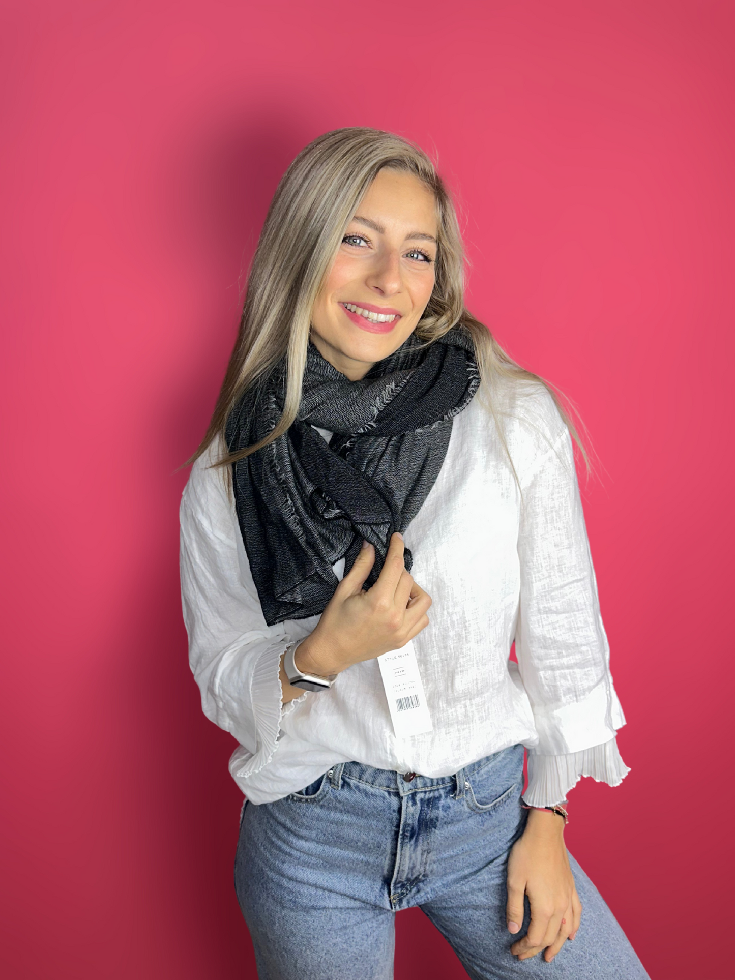 Ensemble écharpe gris/noir