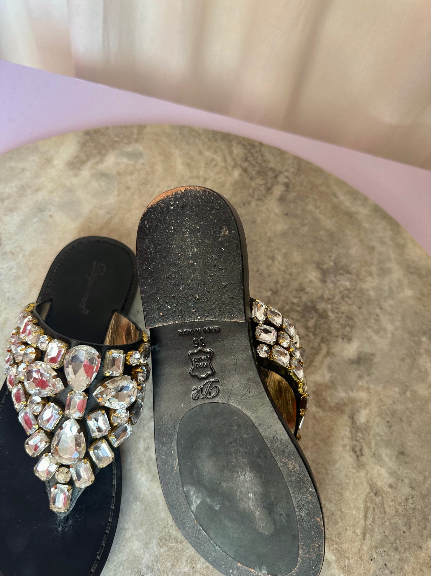 Slippers Dsquared2 strass zilver zwart maat 36