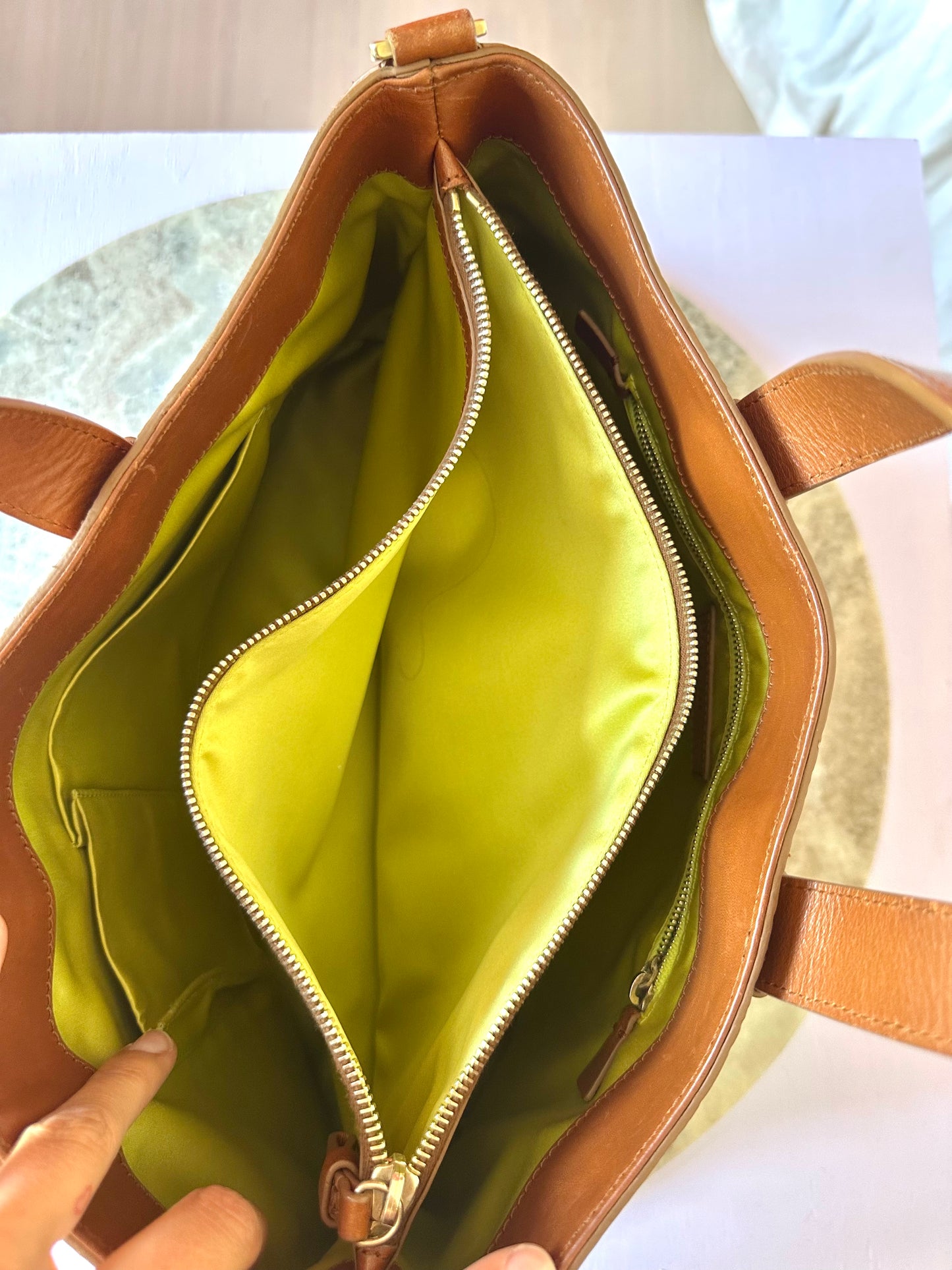 Tas Pollini leer bruin