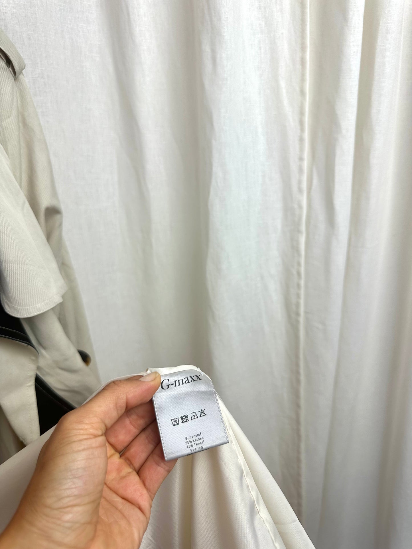 Trenchcoat G-maxx beige/zwart - Maat XS