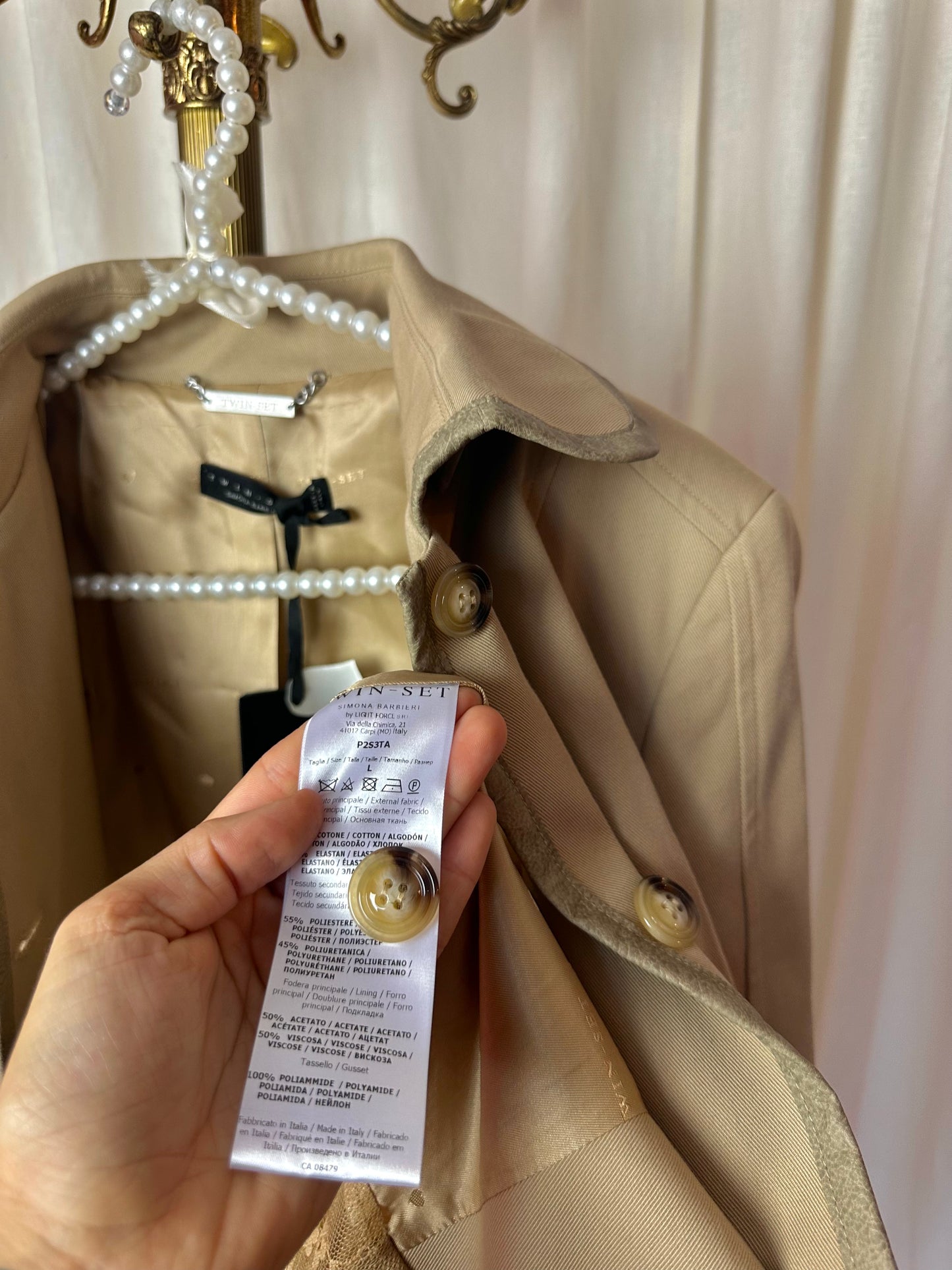 Trenchcoat Twinset Khaki - Maat L