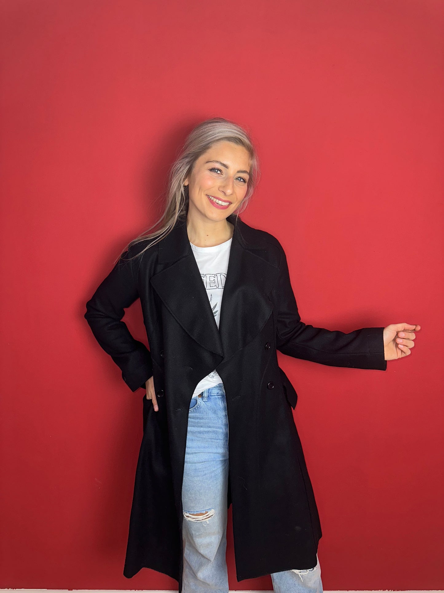 Trenchcoat S' zwart - Maat 38