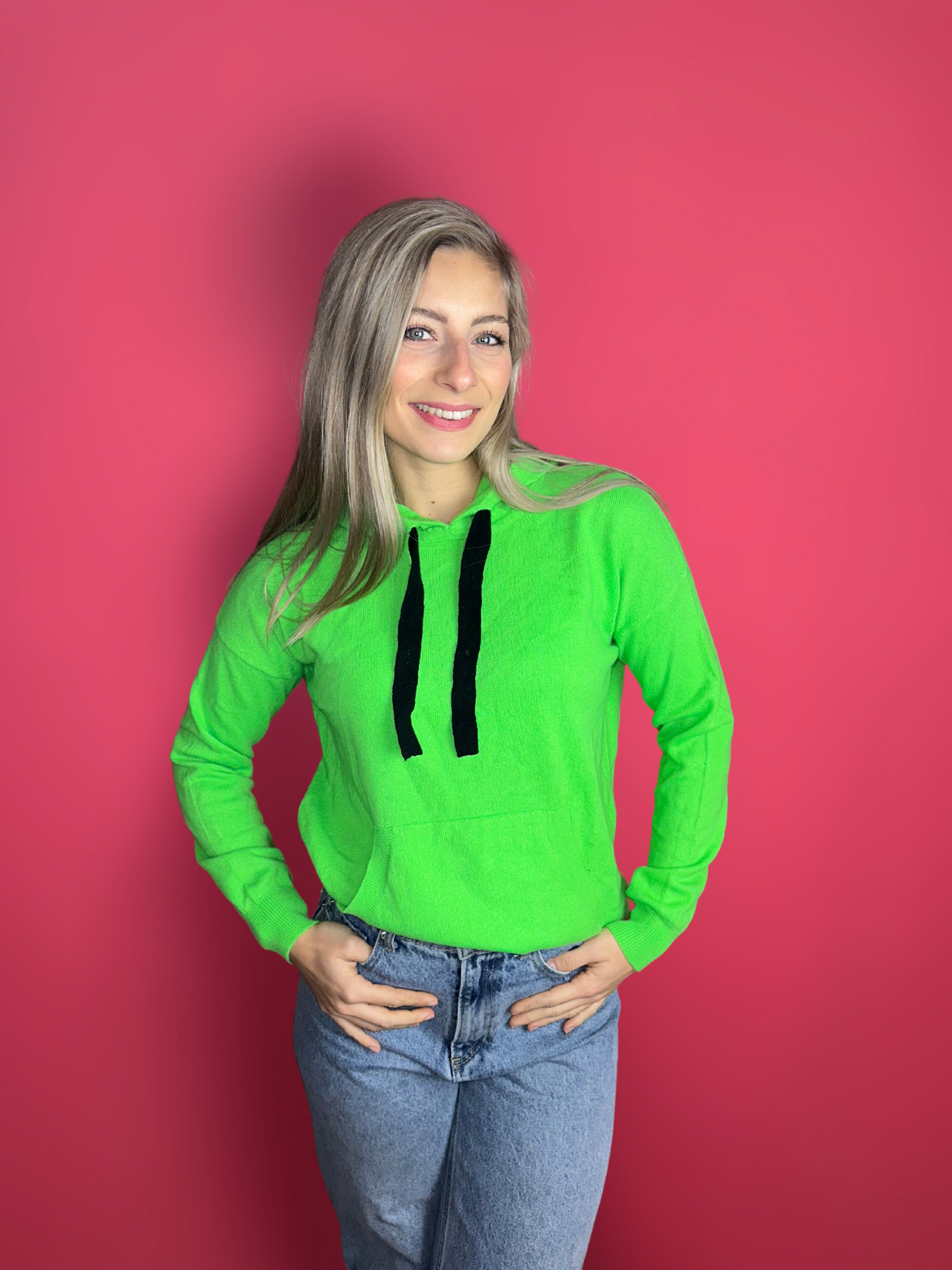 Pull Brodie Cachemire vert fluo