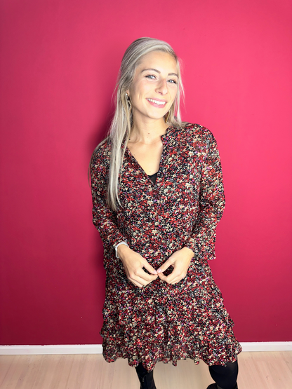Jurk SET bloemenprint rood