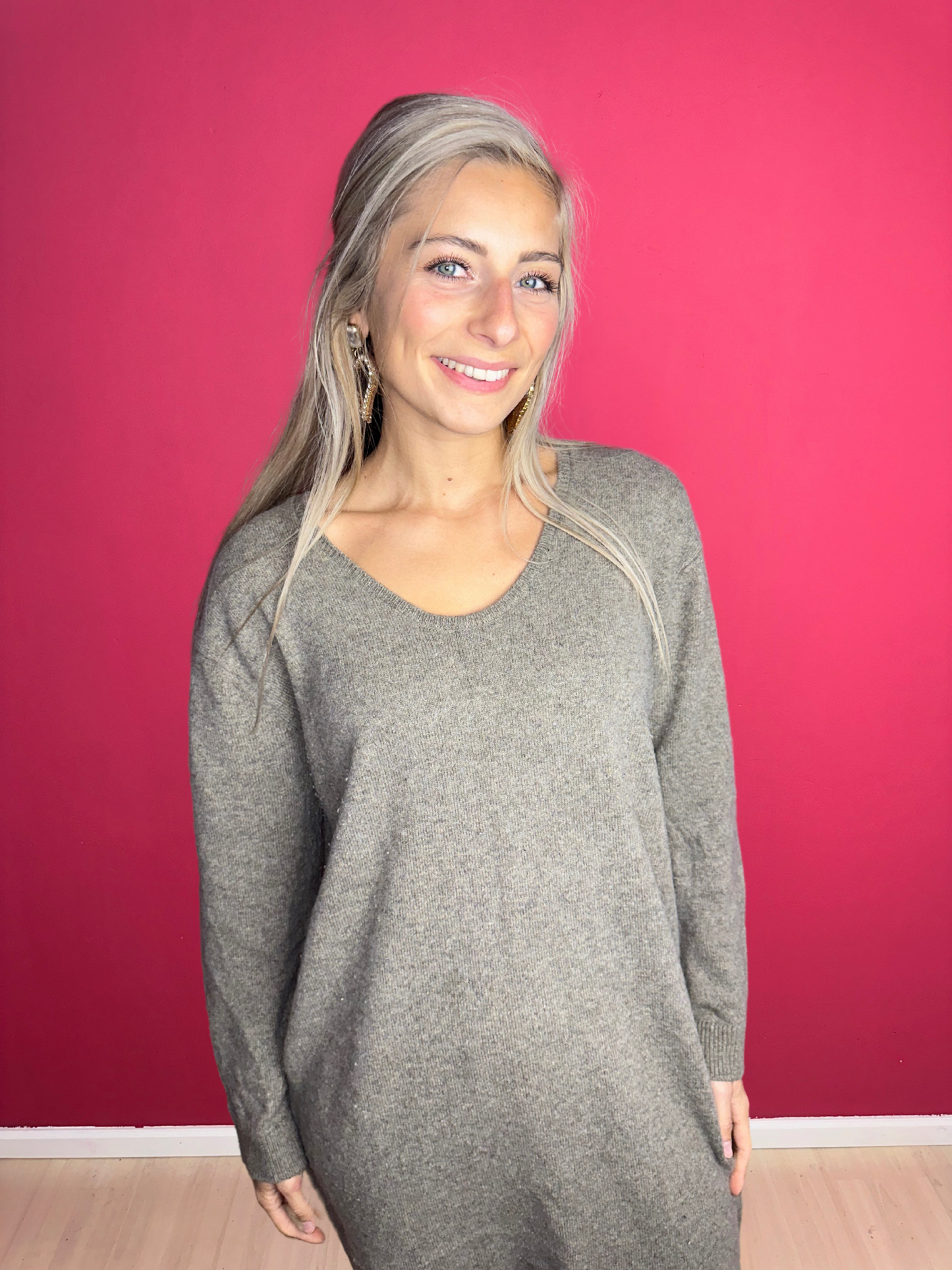 Jurk gebreid SET taupe