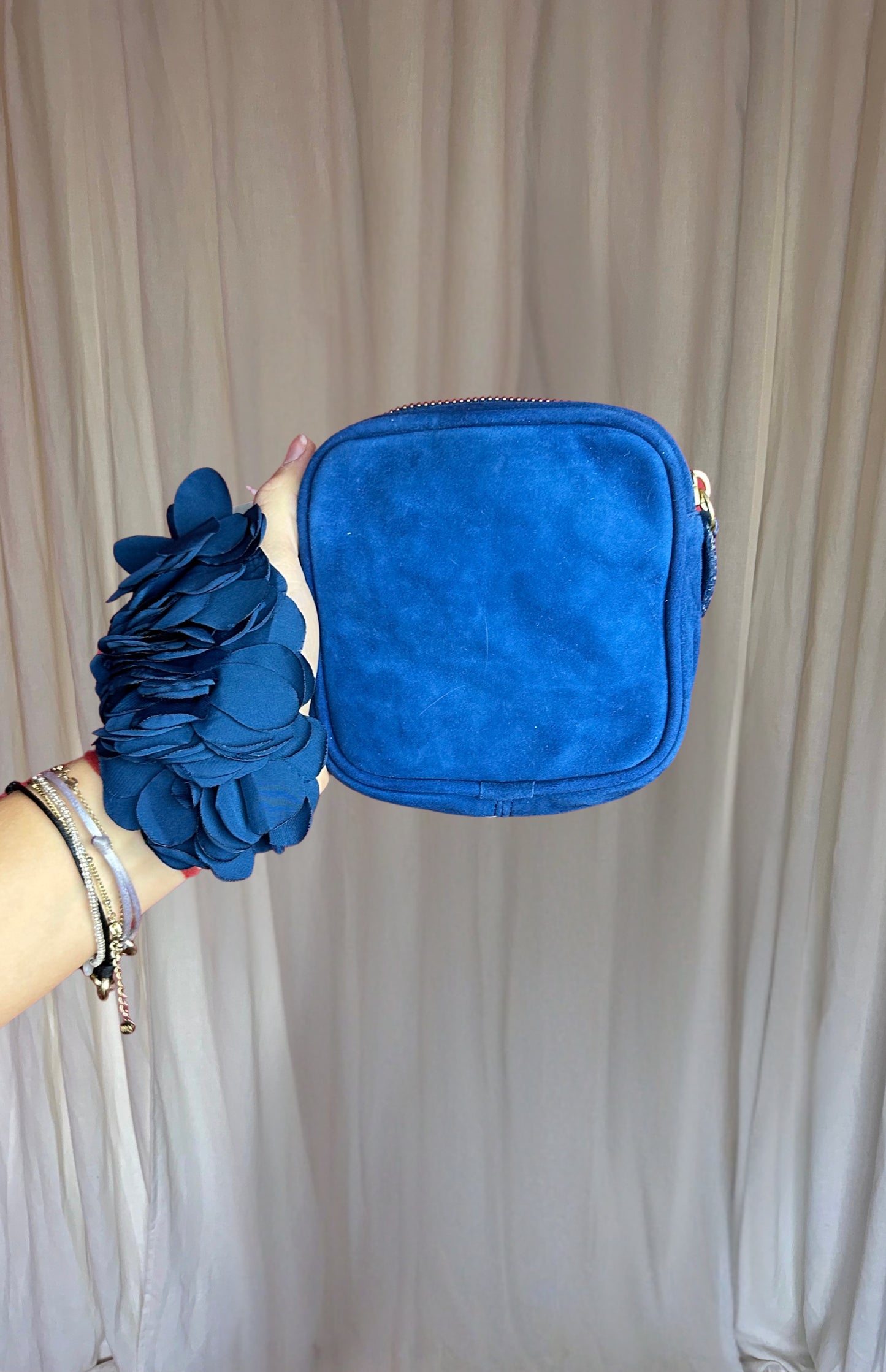 Clutch Unisa suede blauw