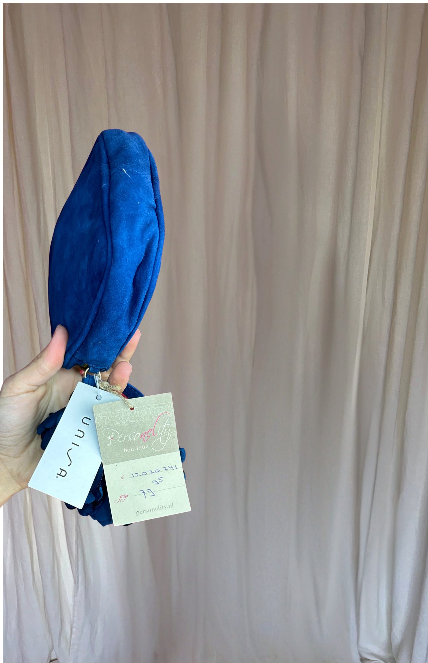 Clutch Unisa suede blauw
