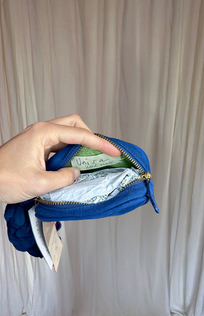 Clutch Unisa suede blauw