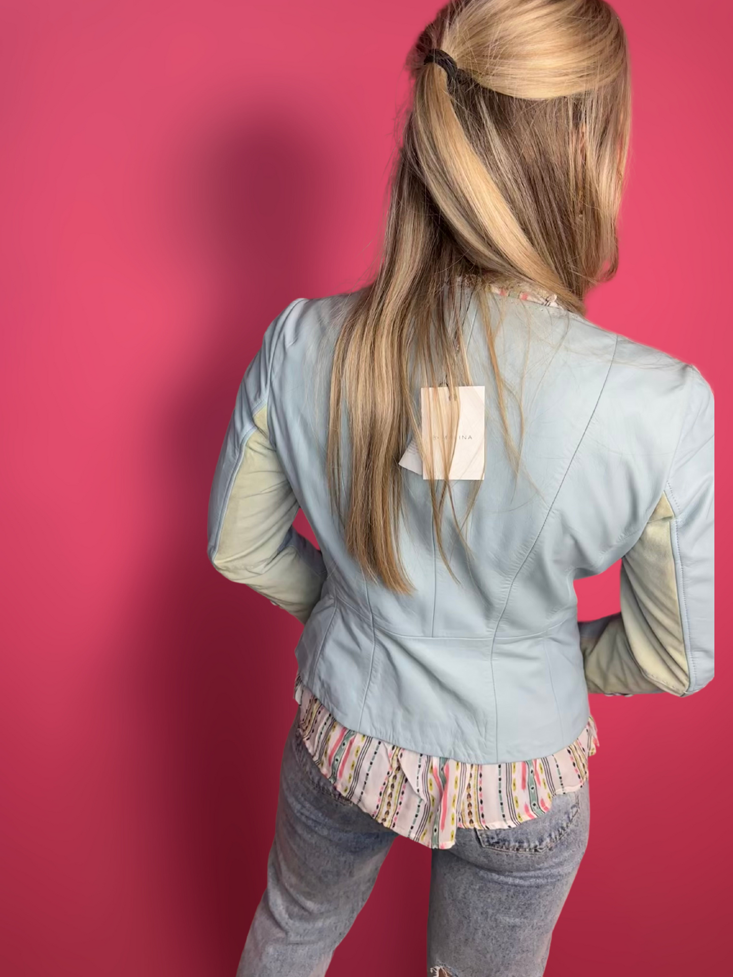 Veste en cuir Liu Jo bleu clair