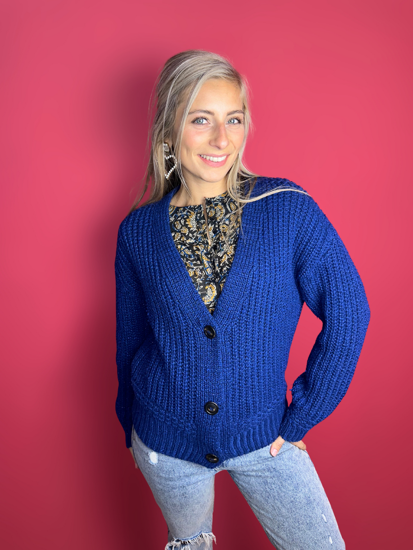 Cardigan SET cobalt lurex