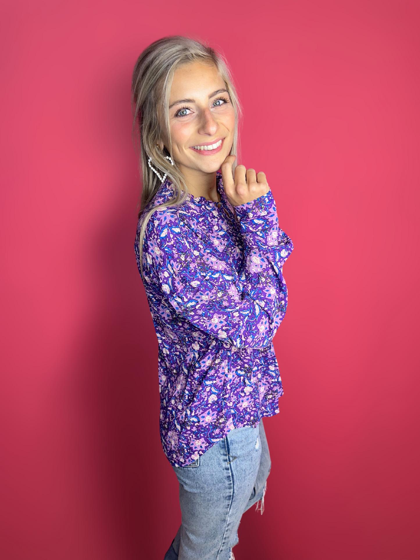 Blouse Berenice print paars