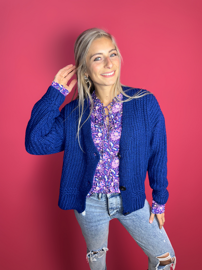 Cardigan SET cobalt lurex