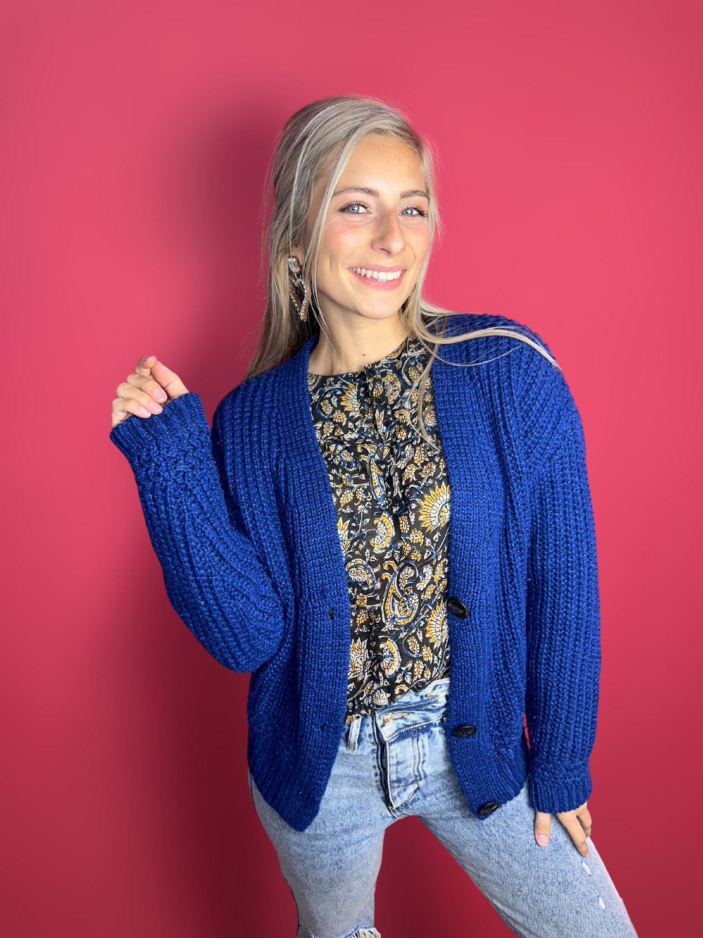 Cardigan SET cobalt lurex