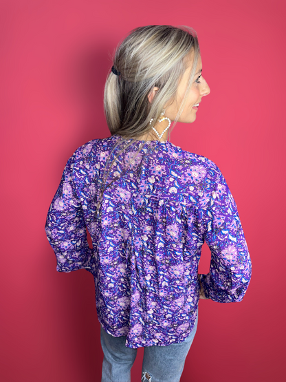 Blouse Berenice print paars