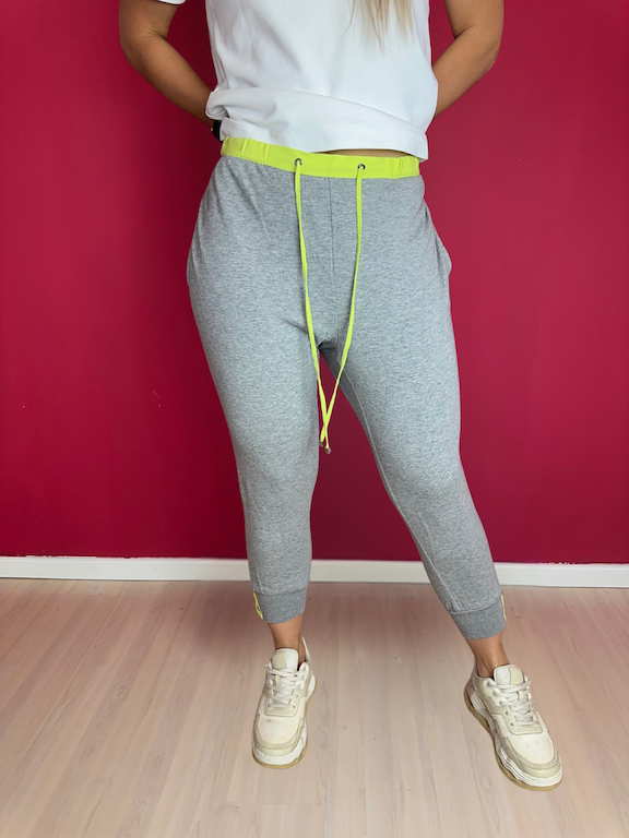 Broek Liu Jo jogging grijs/geel - Maat 42