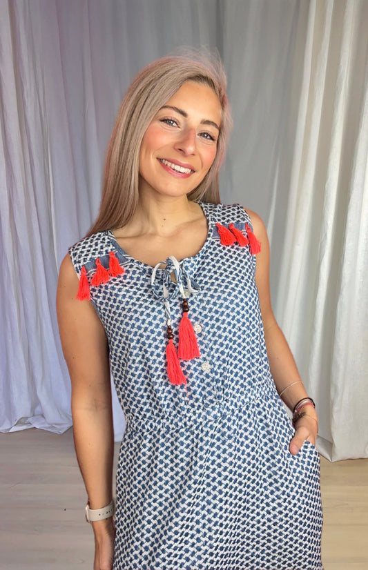 Robe Cecilie imprimée bleue