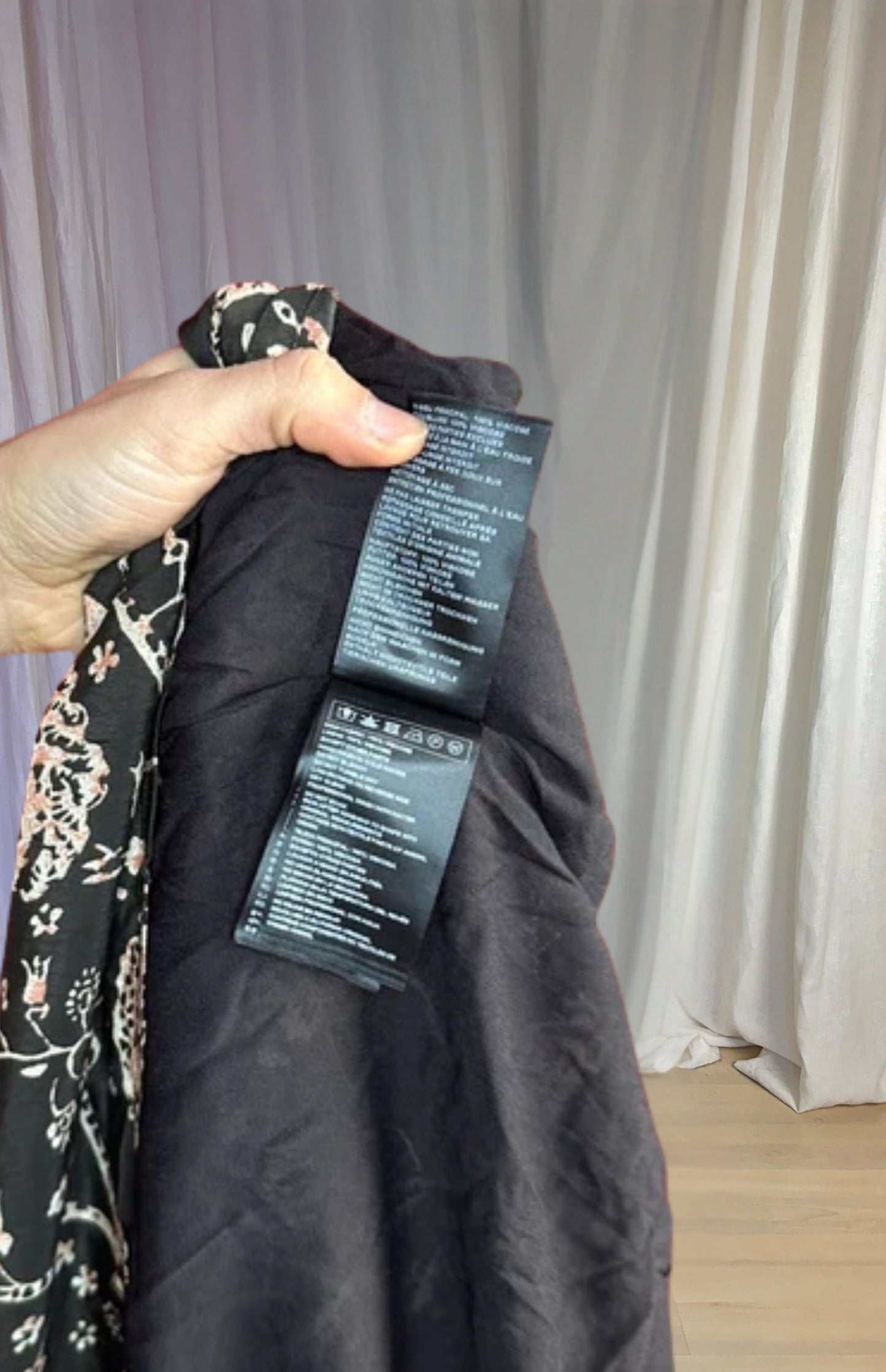 Jurk ba&sh print zwart, lichtroze maat M