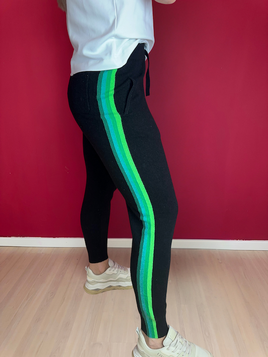 Broek Brodie cashmere zwart/neon groen - Maat M