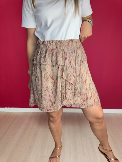 Rok IRO Joucas print beige glitters - Maat 42