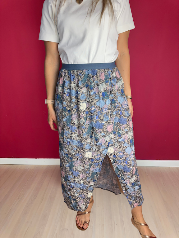 Rok Zadig&Voltaire print blauw - Maat XL