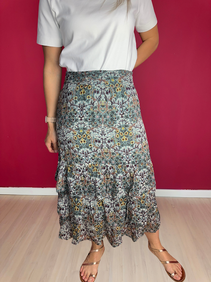 Rok ba&sh Paola print turquoise - Maat 3