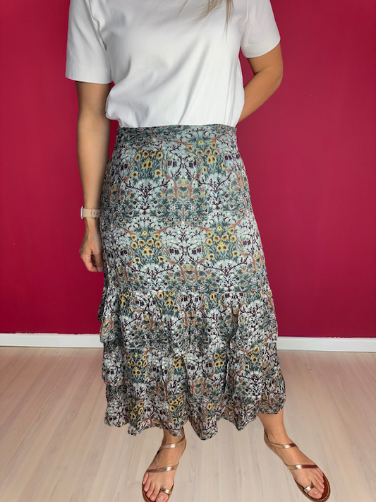 Rok ba&sh Paola print turquoise - Maat 3