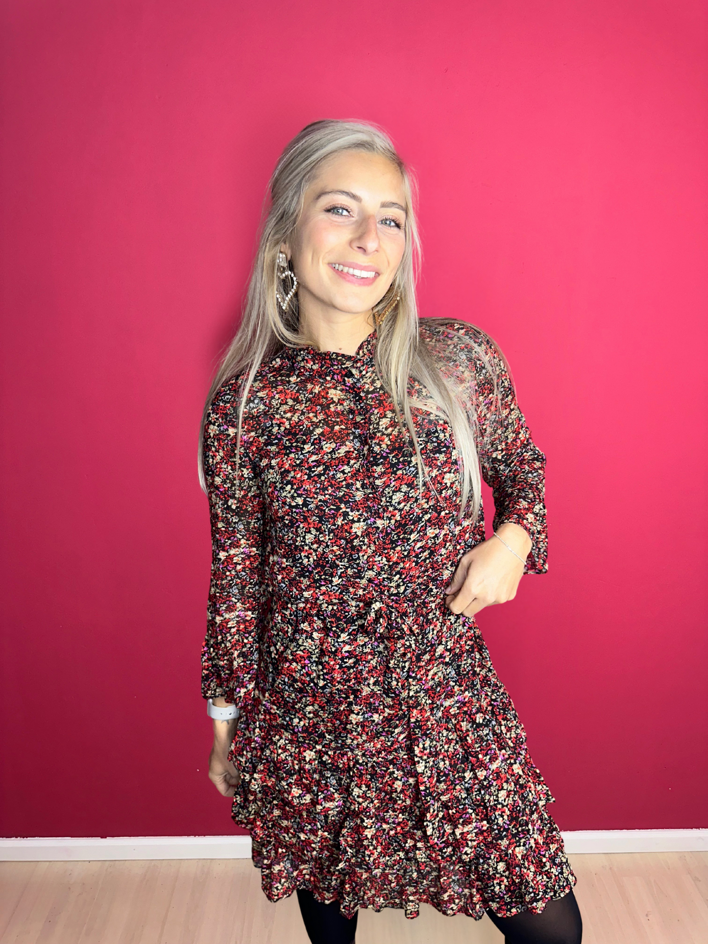 Jurk SET bloemenprint rood