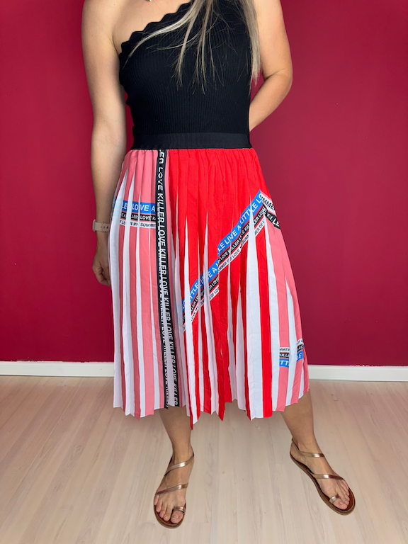 Rok PINKO plissé rood - Maat 40