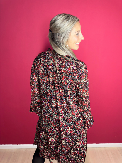 Jurk SET bloemenprint rood