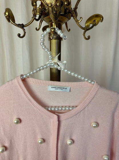 Set vest + sjaal Anna Rachele lichtroze en parels maat S (36)