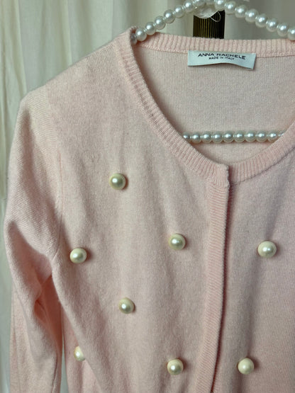 Set vest + sjaal Anna Rachele lichtroze en parels maat S (36)