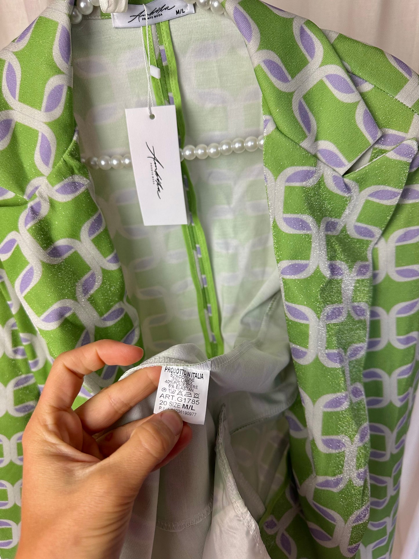 Blazer AMBIKA glitters groen - Maat M/L