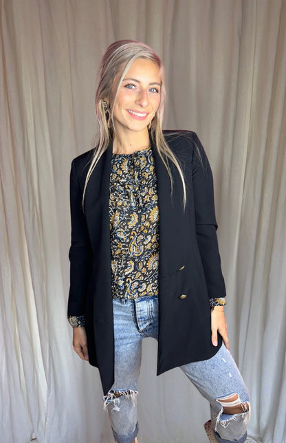 Blazer Almagores zwart knopen goud maat S