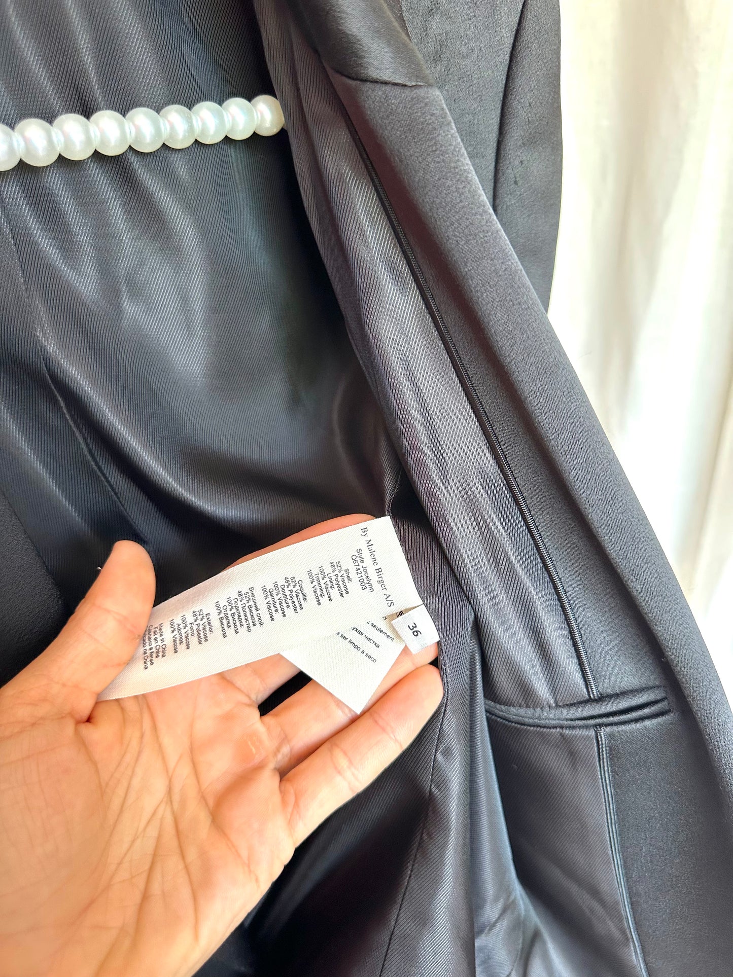 Blazer By Malene Birger Jocelynn satijnlook zwart maat 36