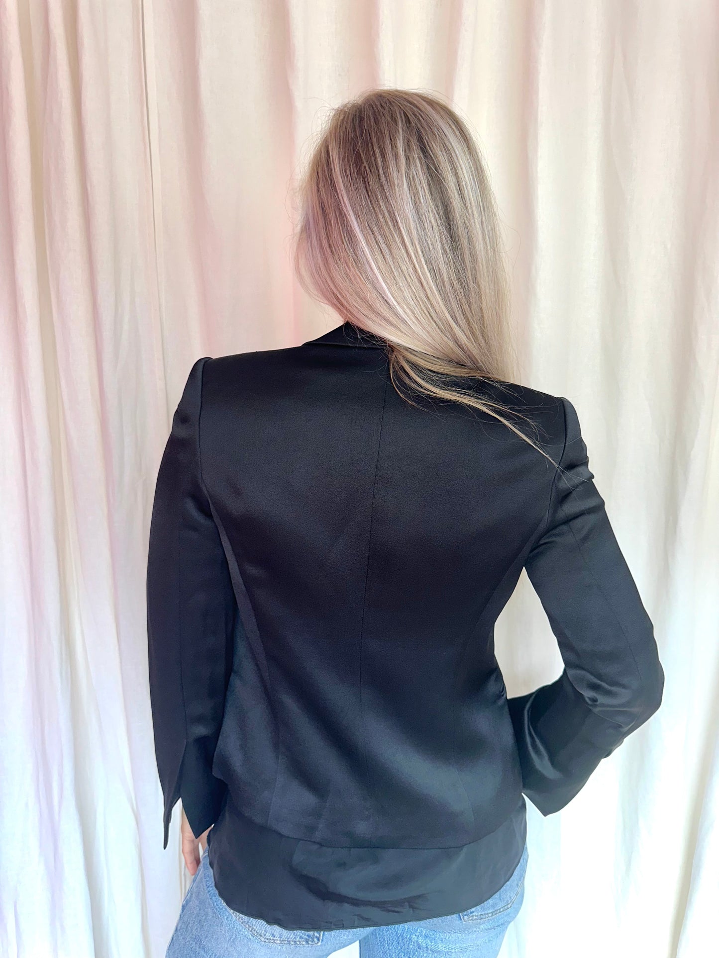 Blazer By Malene Birger Jocelynn satijnlook zwart maat 36