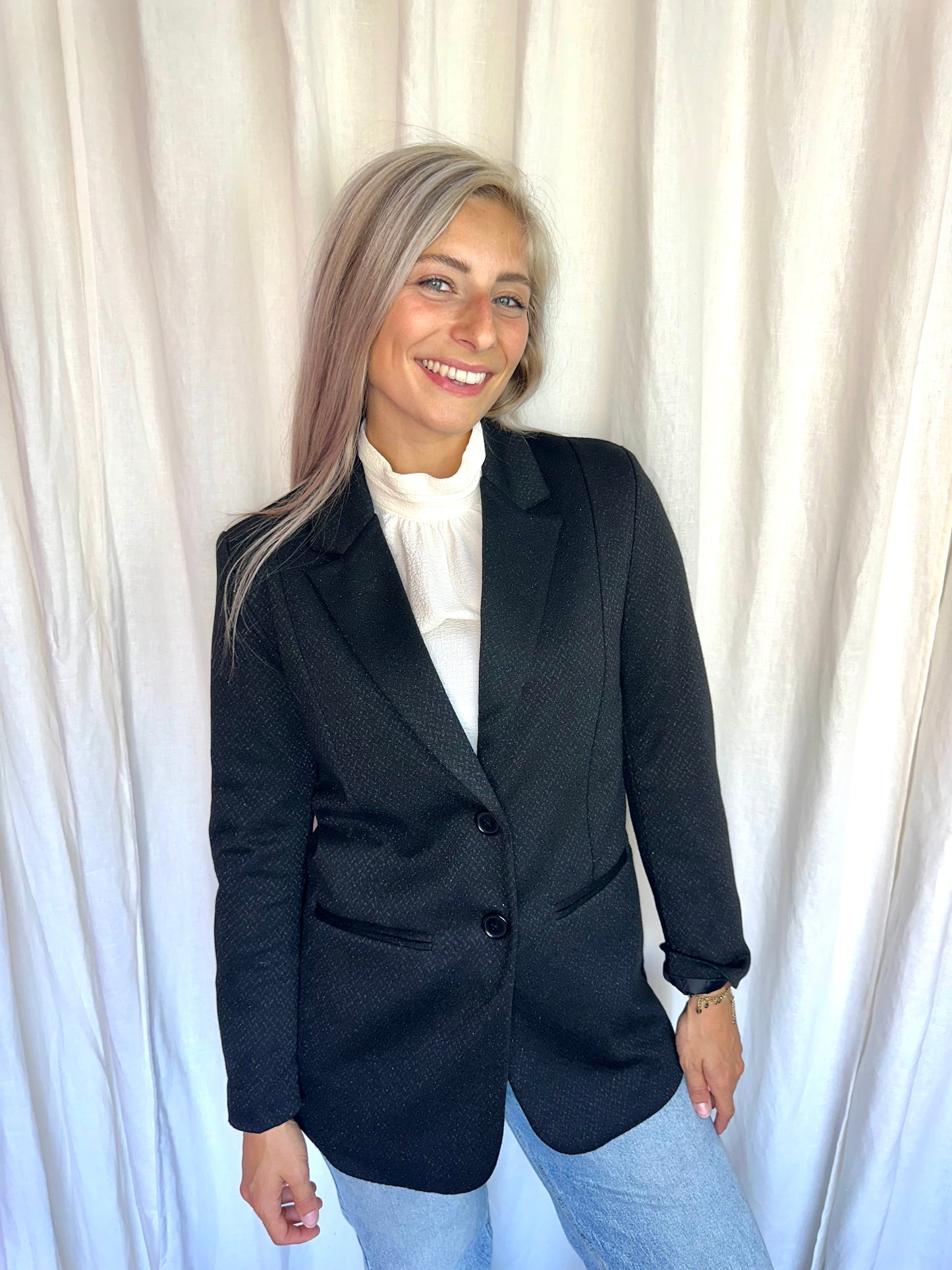 Blazer Ichi zwart glitter - Maat XS