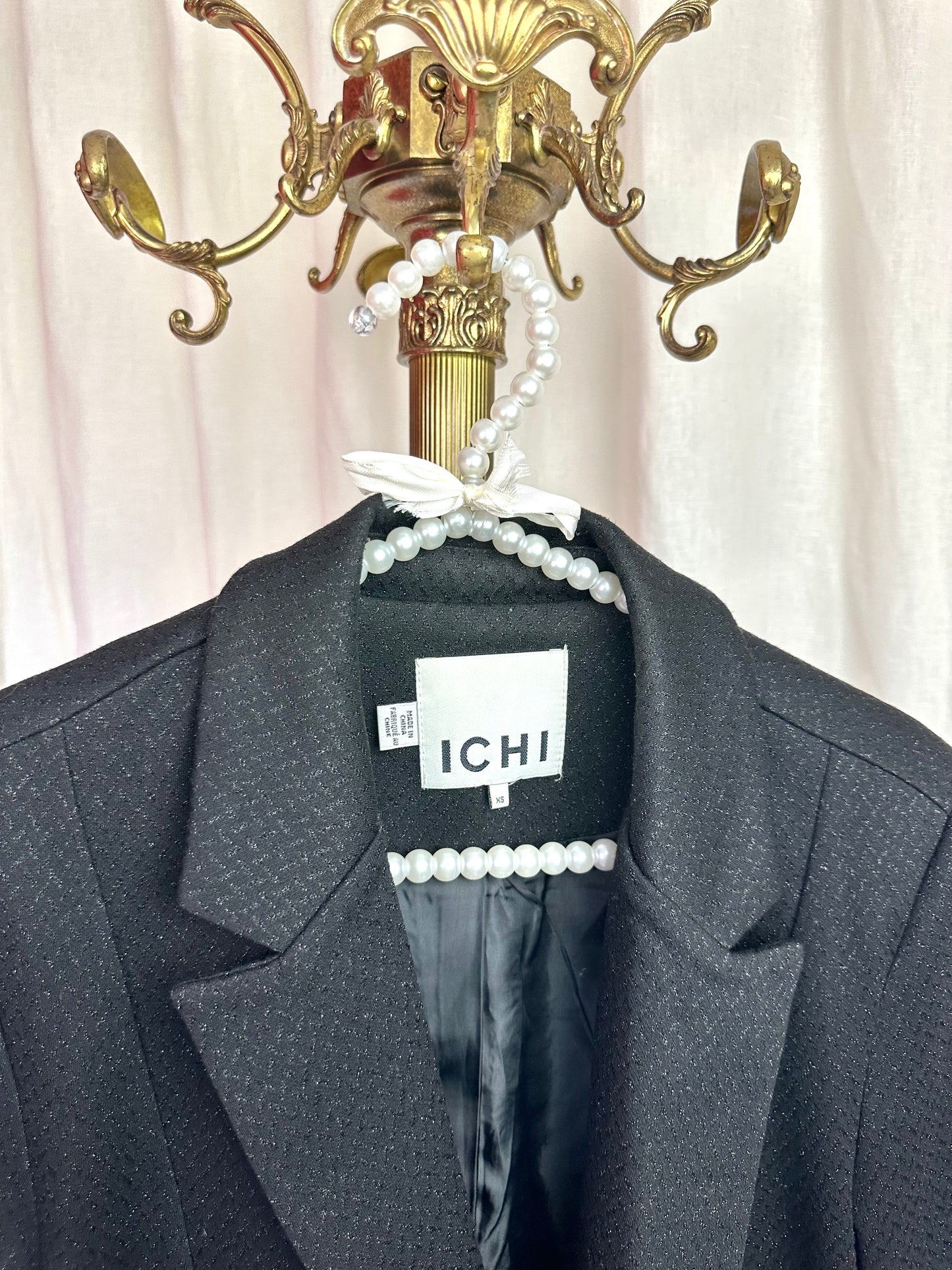 Blazer Ichi zwart glitter - Maat XS