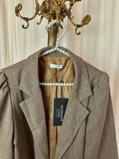 Blazer Musthaves By Elja bruin strass stenen maat S/M