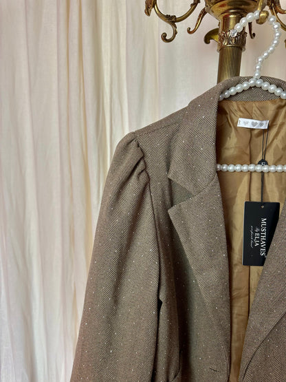 Blazer Musthaves By Elja bruin strass stenen maat S/M