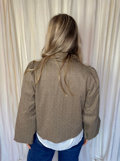 Blazer Musthaves By Elja bruin strass stenen maat S/M