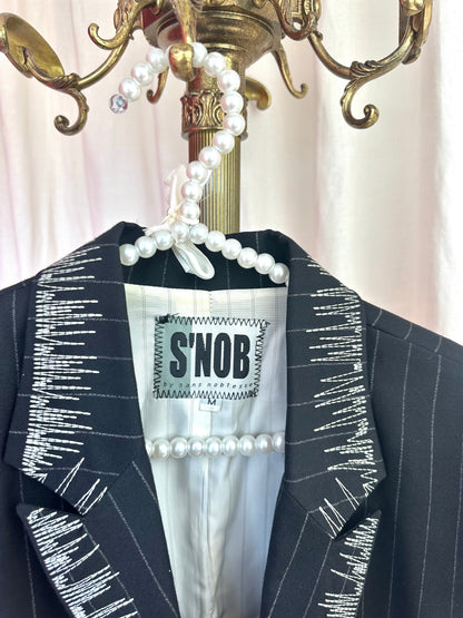 Blazer Snob zwart,wit maat M