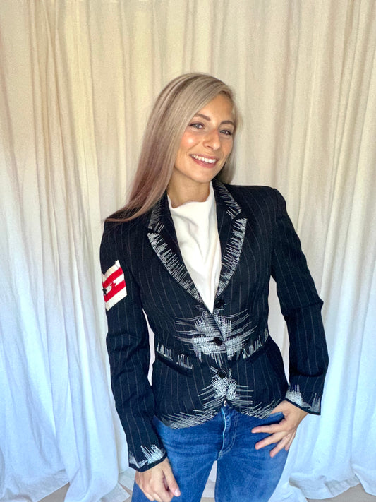 Blazer Snob zwart,wit maat M