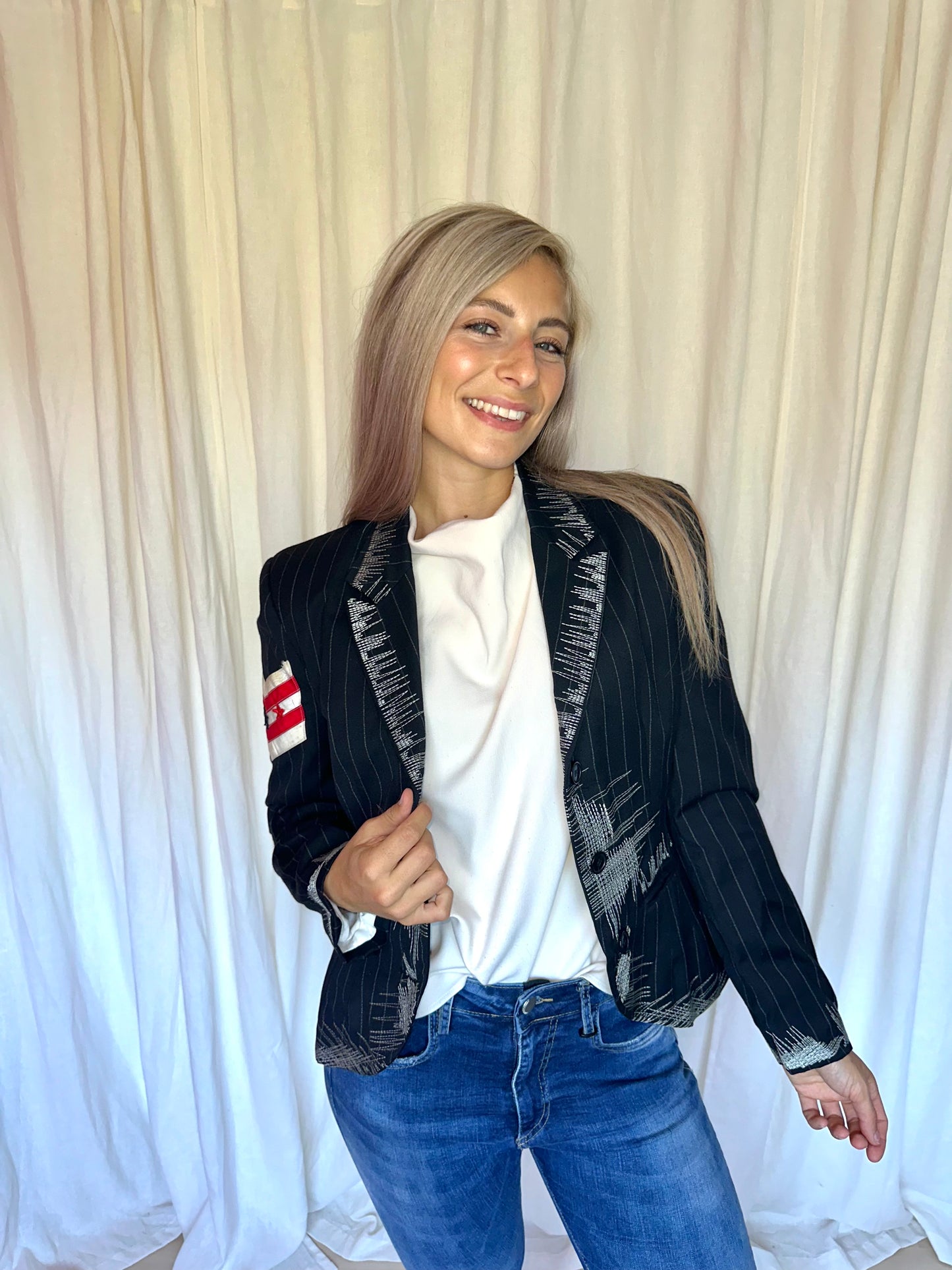 Blazer Snob zwart,wit maat M