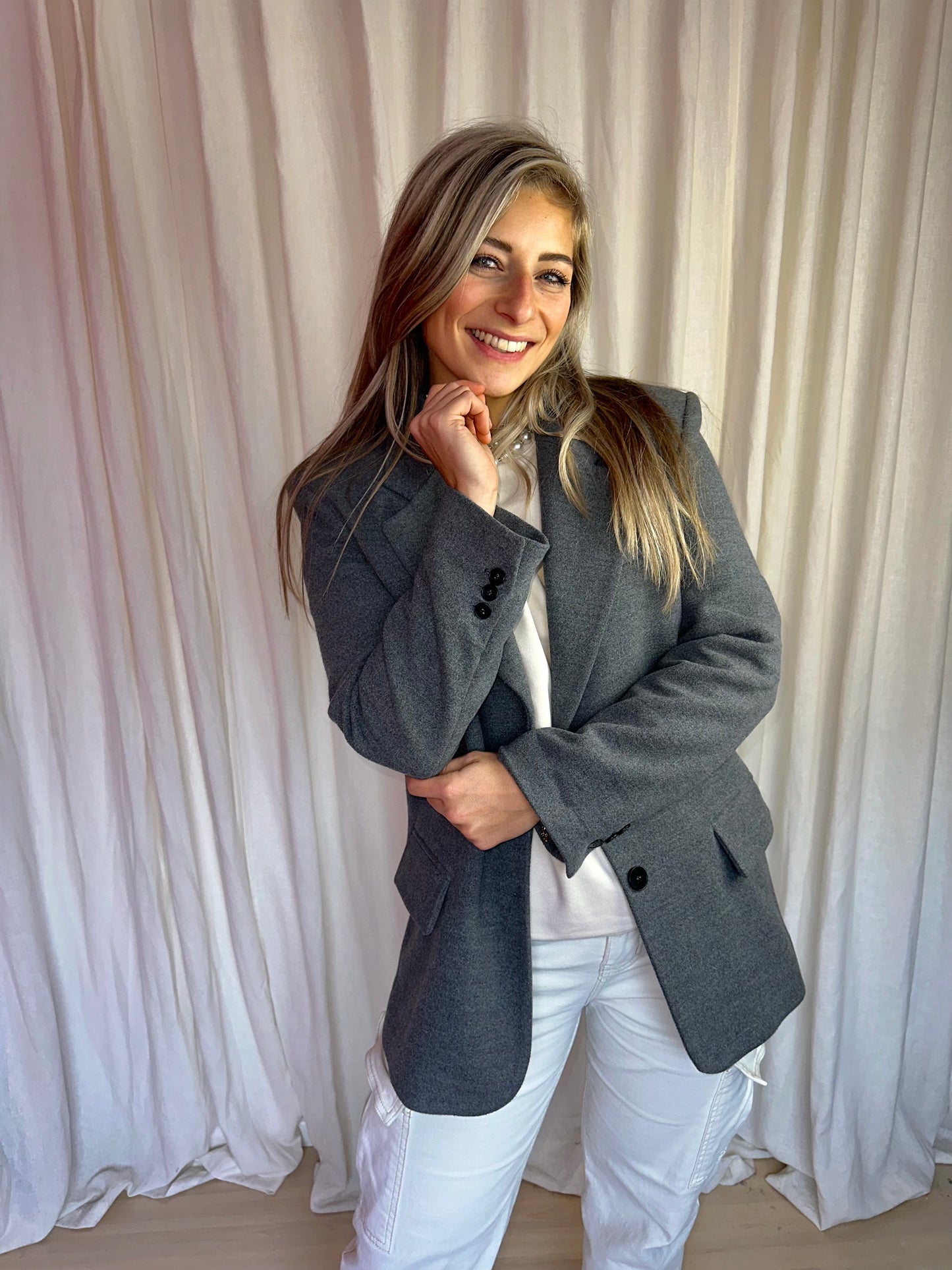 Blazer Zara jas grijs maat XS