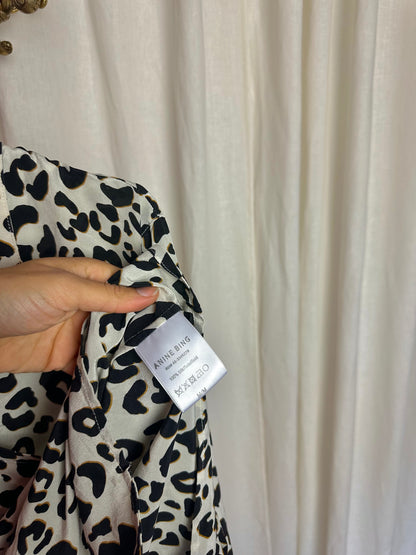Blouse Anine Bing luxe zijde panterprint wit - maat M(38)